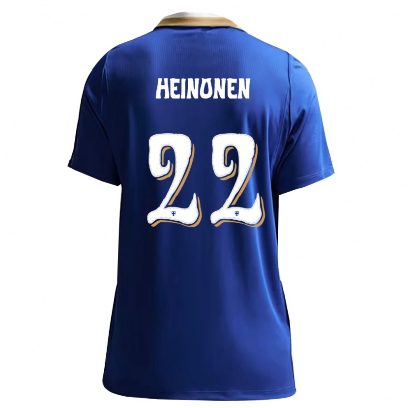 Danxen Hombre Camiseta Finlandia Otto Heinonen #22 Azul Blanco 2ª Equipación 26-28 La Camisa