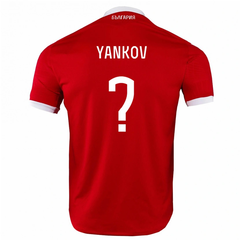 Danxen Hombre Camiseta Bulgaria Martin Yankov #0 Rojo Blanco 2ª Equipación 26-28 La Camisa