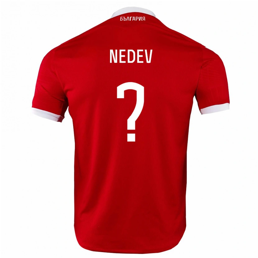 Danxen Hombre Camiseta Bulgaria Kaloyan Nedev #0 Rojo Blanco 2ª Equipación 26-28 La Camisa