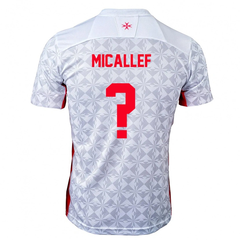 Danxen Hombre Camiseta Malta Alexey Micallef #0 Gris Blanco Rojo 2ª Equipación 26-28 La Camisa