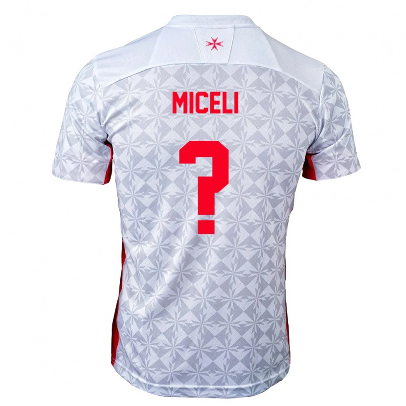 Danxen Hombre Camiseta Malta Drew Miceli #0 Gris Blanco Rojo 2ª Equipación 26-28 La Camisa