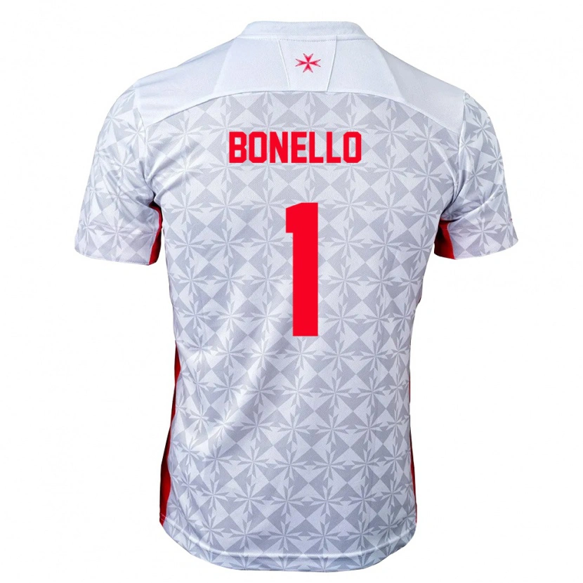 Danxen Hombre Camiseta Malta Henry Bonello #1 Gris Blanco Rojo 2ª Equipación 26-28 La Camisa
