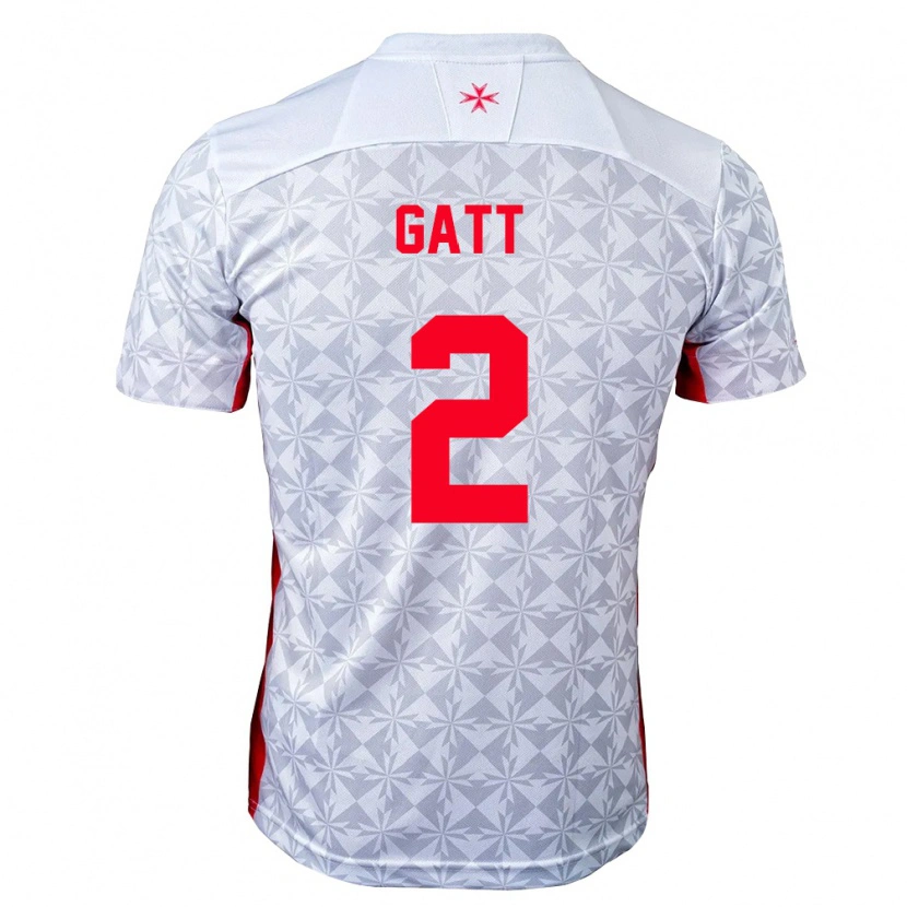 Danxen Hombre Camiseta Malta Liam Gatt #2 Gris Blanco Rojo 2ª Equipación 26-28 La Camisa