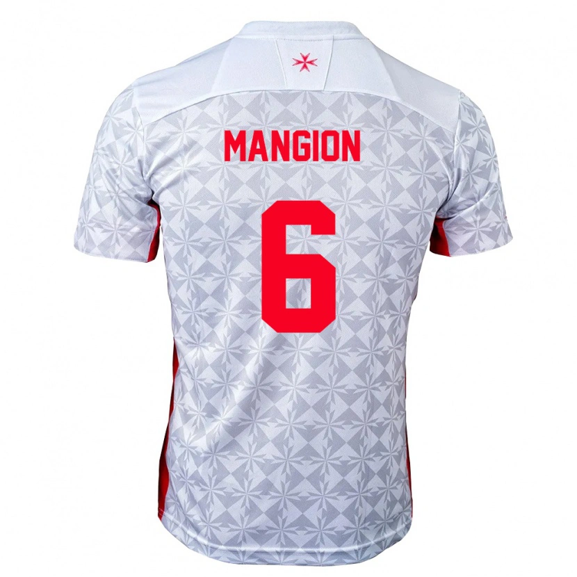 Danxen Hombre Camiseta Malta Matteo Mangion #6 Gris Blanco Rojo 2ª Equipación 26-28 La Camisa