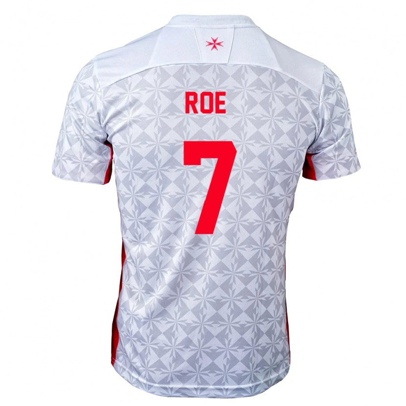 Danxen Hombre Camiseta Malta Jayden Roe #7 Gris Blanco Rojo 2ª Equipación 26-28 La Camisa