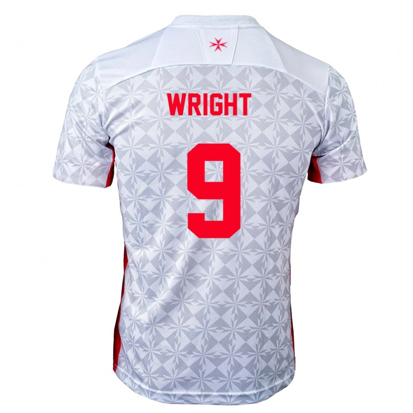 Danxen Hombre Camiseta Malta Lukas Wright #9 Gris Blanco Rojo 2ª Equipación 26-28 La Camisa