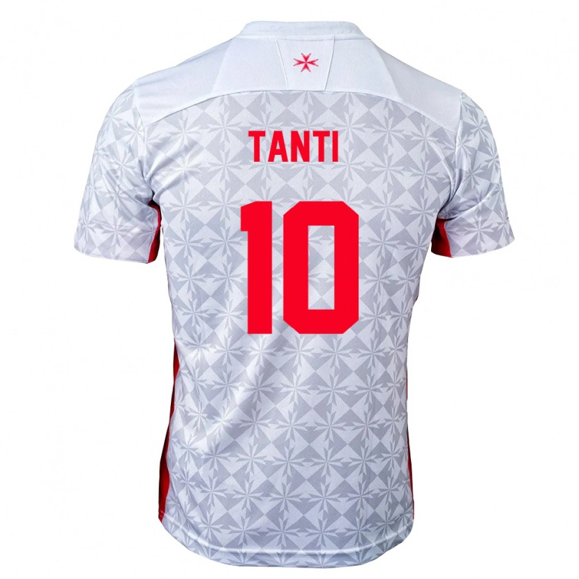 Danxen Hombre Camiseta Malta Caden Tanti #10 Gris Blanco Rojo 2ª Equipación 26-28 La Camisa