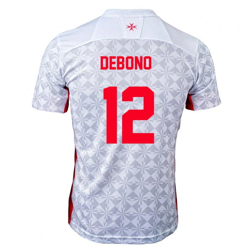 Danxen Hombre Camiseta Malta Matthias Debono #12 Gris Blanco Rojo 2ª Equipación 26-28 La Camisa