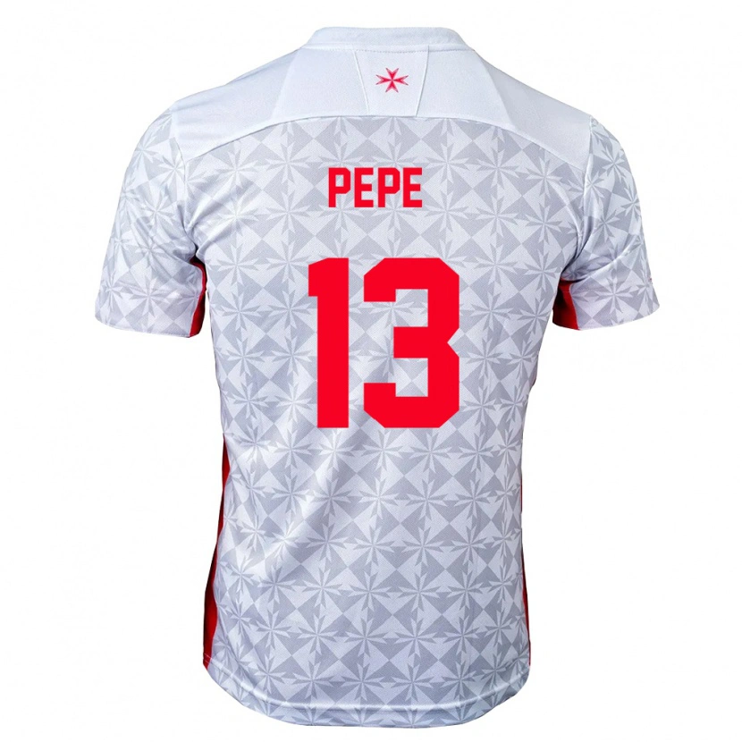 Danxen Hombre Camiseta Malta Enrico Pepe #13 Gris Blanco Rojo 2ª Equipación 26-28 La Camisa
