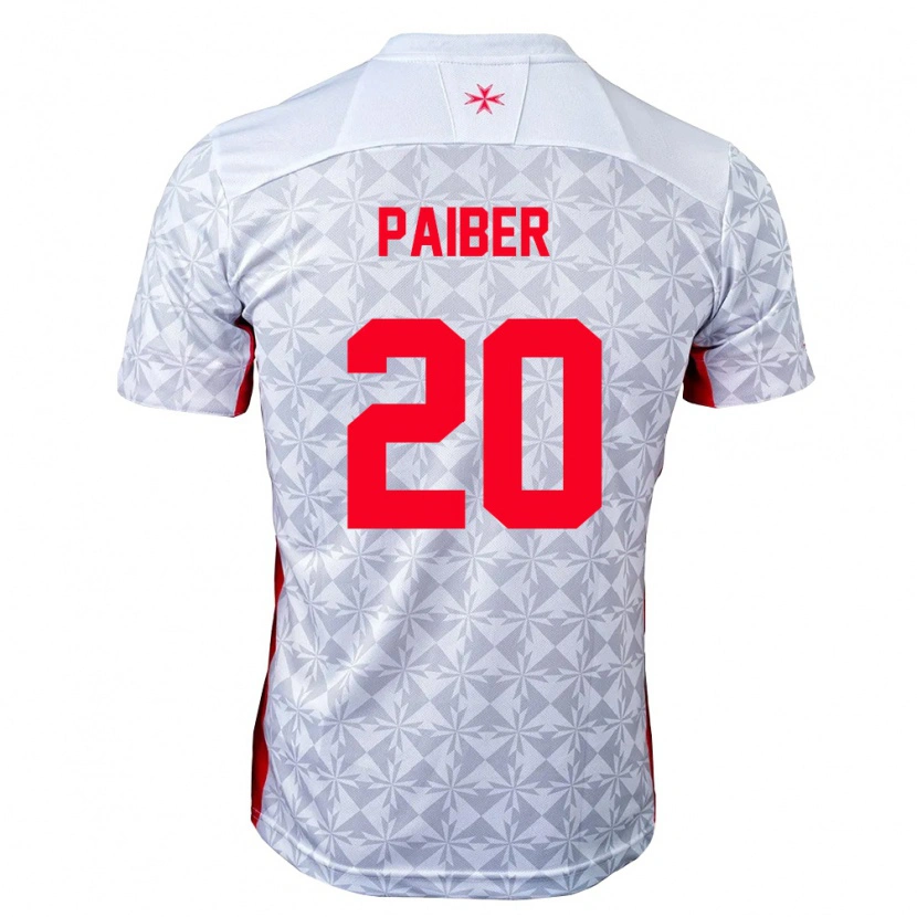 Danxen Hombre Camiseta Malta Brandon Paiber #20 Gris Blanco Rojo 2ª Equipación 26-28 La Camisa