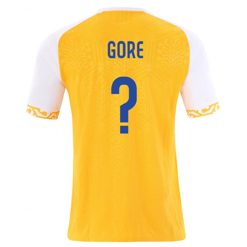 Danxen Hombre Camiseta Moldavia Alexandru Gore #0 Amarillo Blanco 2ª Equipación 26-28 La Camisa