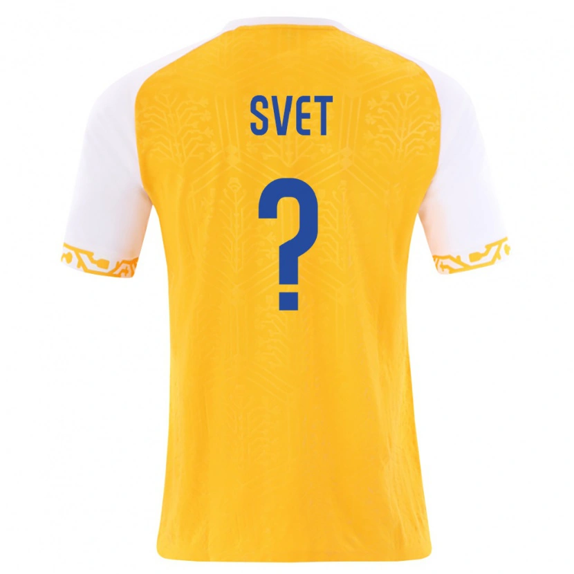 Danxen Hombre Camiseta Moldavia Stanislav Svet #0 Amarillo Blanco 2ª Equipación 26-28 La Camisa