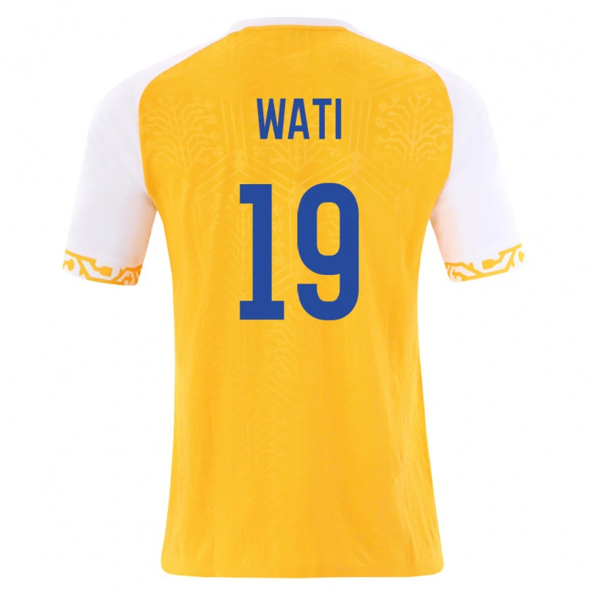 Danxen Hombre Camiseta Moldavia Tamer Wati #19 Amarillo Blanco 2ª Equipación 26-28 La Camisa