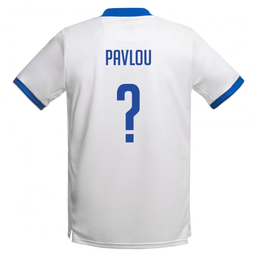 Danxen Hombre Camiseta Chipre Charalampos Pavlou #0 Blanco Azul Real 2ª Equipación 26-28 La Camisa