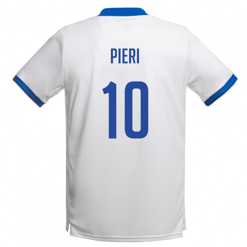 Danxen Hombre Camiseta Chipre Andreas Pieri #10 Blanco Azul Real 2ª Equipación 26-28 La Camisa