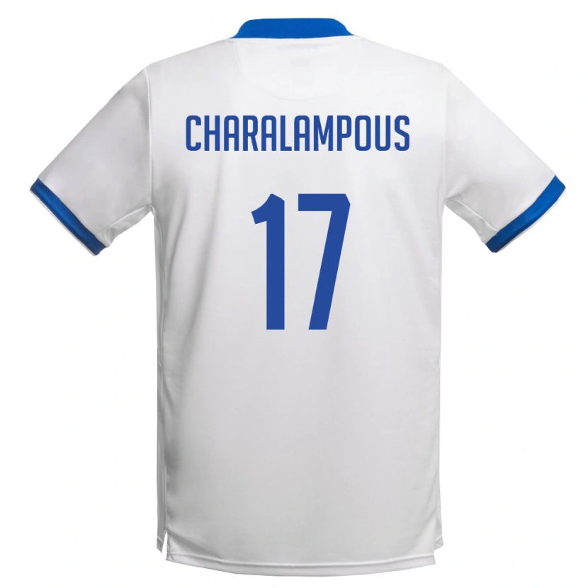 Danxen Hombre Camiseta Chipre Martinos Charalampous #17 Blanco Azul Real 2ª Equipación 26-28 La Camisa