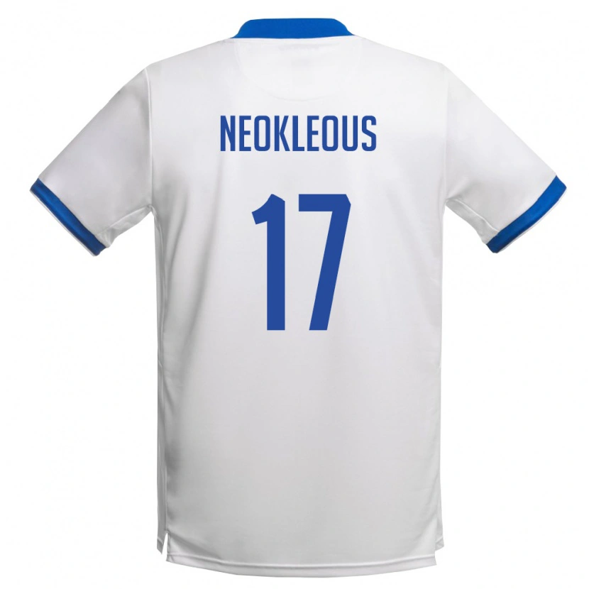 Danxen Hombre Camiseta Chipre Viktoras Neokleous #17 Blanco Azul Real 2ª Equipación 26-28 La Camisa