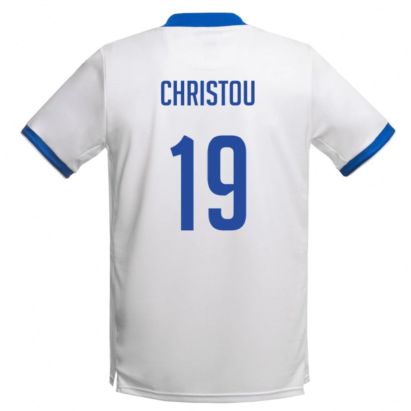 Danxen Hombre Camiseta Chipre Andreas Christou #19 Blanco Azul Real 2ª Equipación 26-28 La Camisa