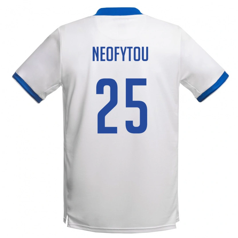 Danxen Hombre Camiseta Chipre Angelos Neofytou #25 Blanco Azul Real 2ª Equipación 26-28 La Camisa