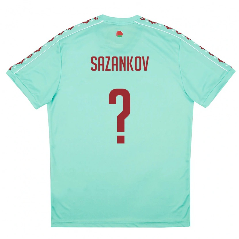Danxen Hombre Camiseta Bielorrusia Timofey Sazankov #0 Verde Claro Borgoña 2ª Equipación 26-28 La Camisa