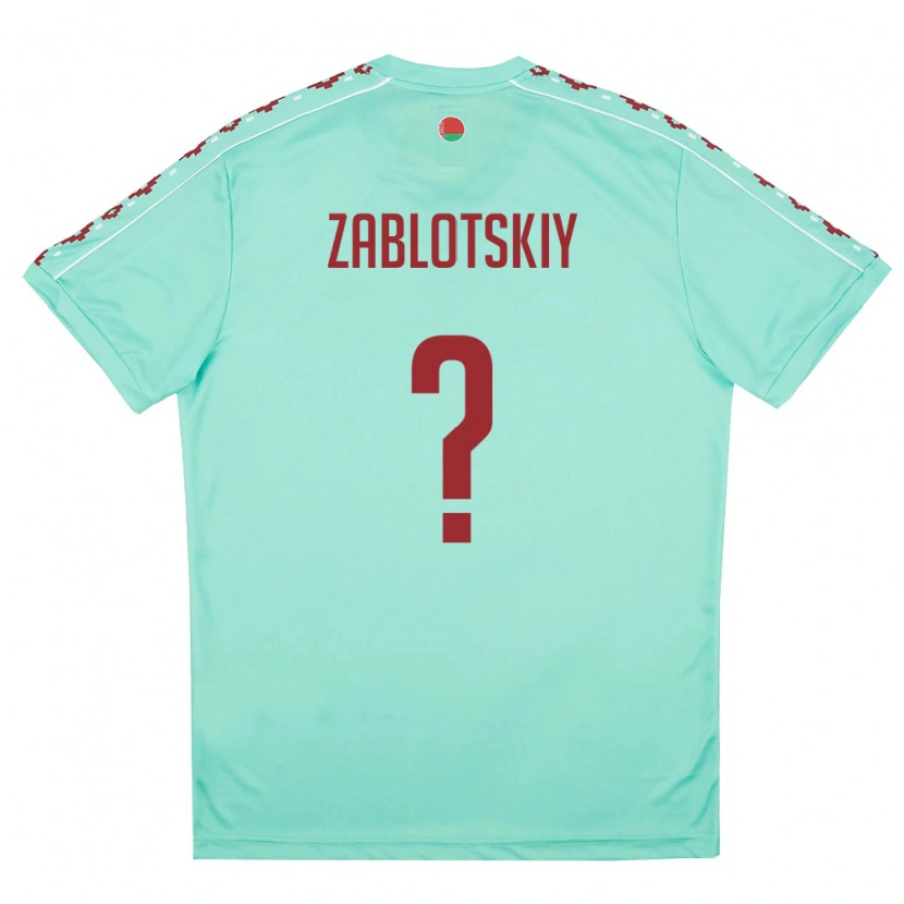 Danxen Hombre Camiseta Bielorrusia Artur Zablotskiy #0 Verde Claro Borgoña 2ª Equipación 26-28 La Camisa