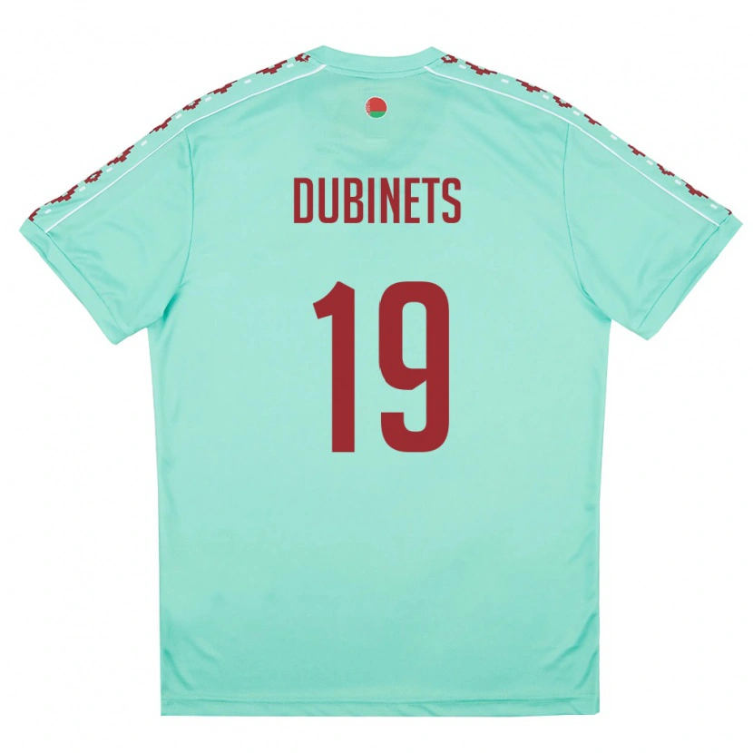 Danxen Hombre Camiseta Bielorrusia Ilya Dubinets #19 Verde Claro Borgoña 2ª Equipación 26-28 La Camisa