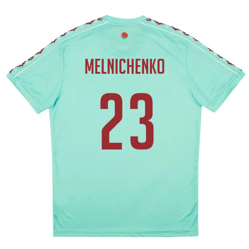 Danxen Hombre Camiseta Bielorrusia Trofim Melnichenko #23 Verde Claro Borgoña 2ª Equipación 26-28 La Camisa