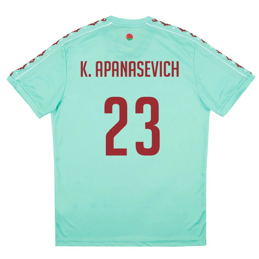 Danxen Hombre Camiseta Bielorrusia Kirill Apanasevich #23 Verde Claro Borgoña 2ª Equipación 26-28 La Camisa