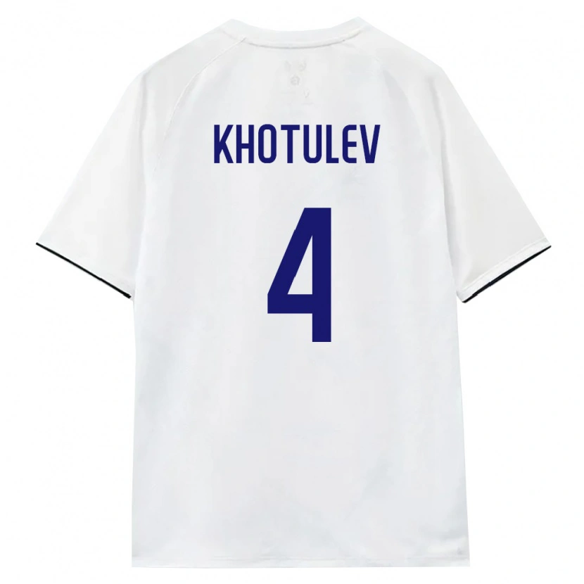 Danxen Hombre Camiseta Rusia Timofey Khotulev #4 Blanco Marrón Negro 2ª Equipación 26-28 La Camisa