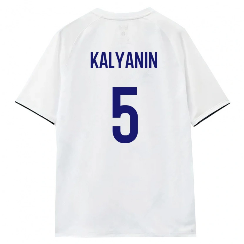 Danxen Hombre Camiseta Rusia Artemiy Kalyanin #5 Blanco Marrón Negro 2ª Equipación 26-28 La Camisa