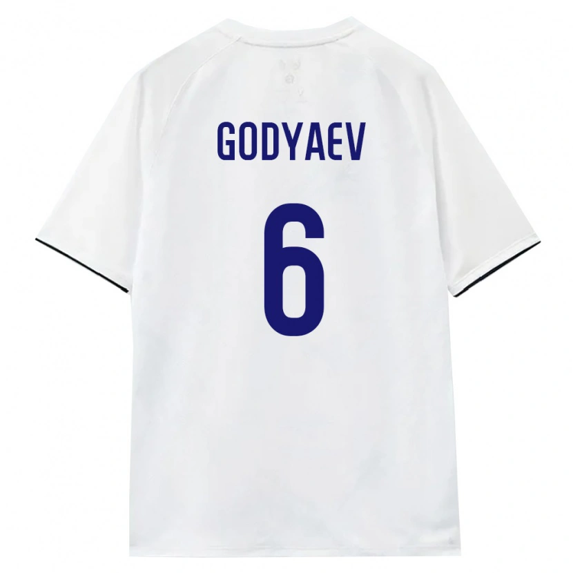 Danxen Hombre Camiseta Rusia Danila Godyaev #6 Blanco Marrón Negro 2ª Equipación 26-28 La Camisa