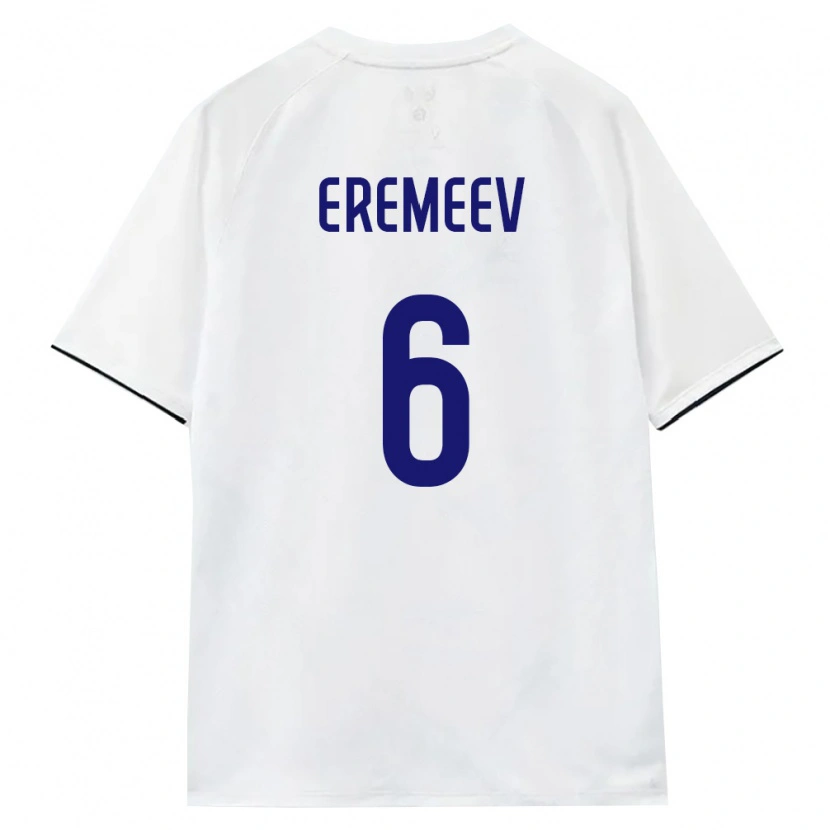Danxen Hombre Camiseta Rusia Ilya Eremeev #6 Blanco Marrón Negro 2ª Equipación 26-28 La Camisa