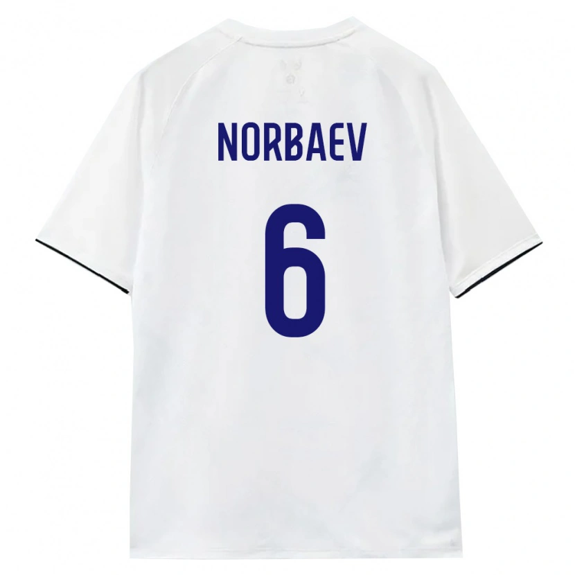 Danxen Hombre Camiseta Rusia Timur Norbaev #6 Blanco Marrón Negro 2ª Equipación 26-28 La Camisa