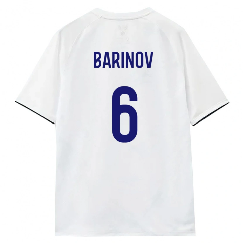 Danxen Hombre Camiseta Rusia Dmitriy Barinov #6 Blanco Marrón Negro 2ª Equipación 26-28 La Camisa