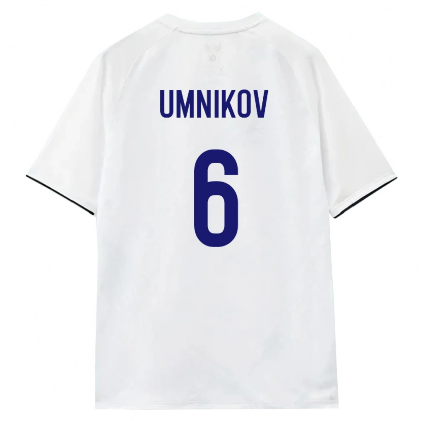 Danxen Hombre Camiseta Rusia Mikhail Umnikov #6 Blanco Marrón Negro 2ª Equipación 26-28 La Camisa