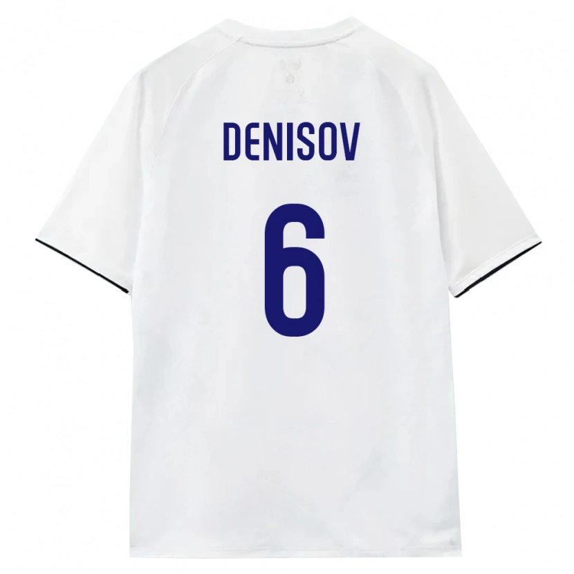 Danxen Hombre Camiseta Rusia Klim Denisov #6 Blanco Marrón Negro 2ª Equipación 26-28 La Camisa