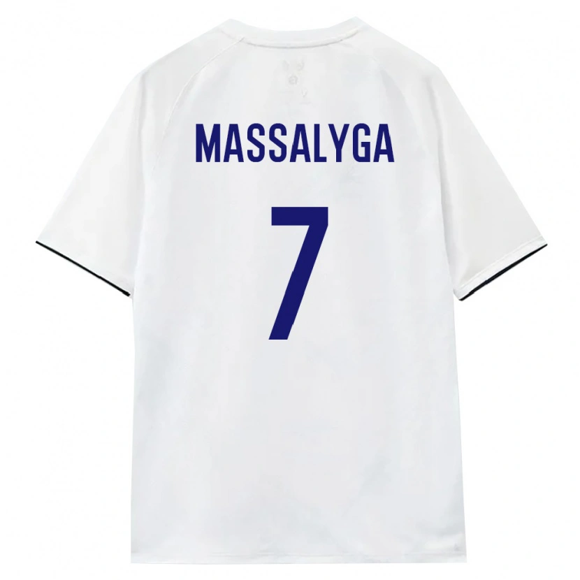 Danxen Hombre Camiseta Rusia Nikita Massalyga #7 Blanco Marrón Negro 2ª Equipación 26-28 La Camisa