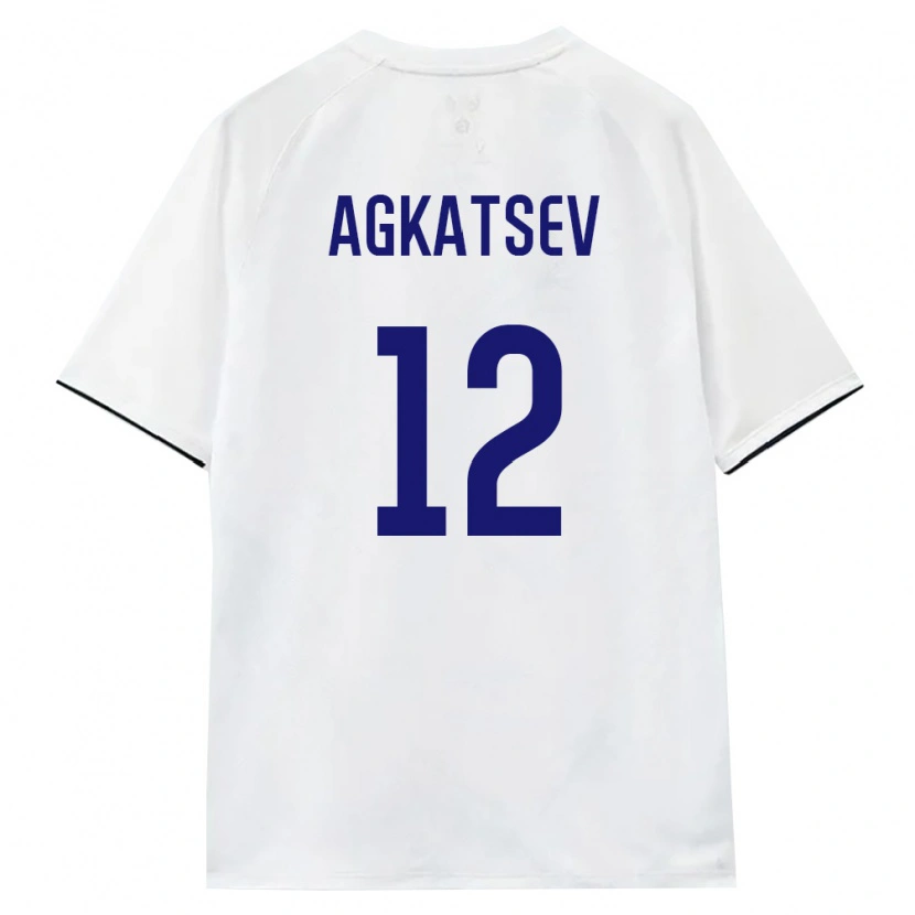 Danxen Hombre Camiseta Rusia Stanislav Agkatsev #12 Blanco Marrón Negro 2ª Equipación 26-28 La Camisa