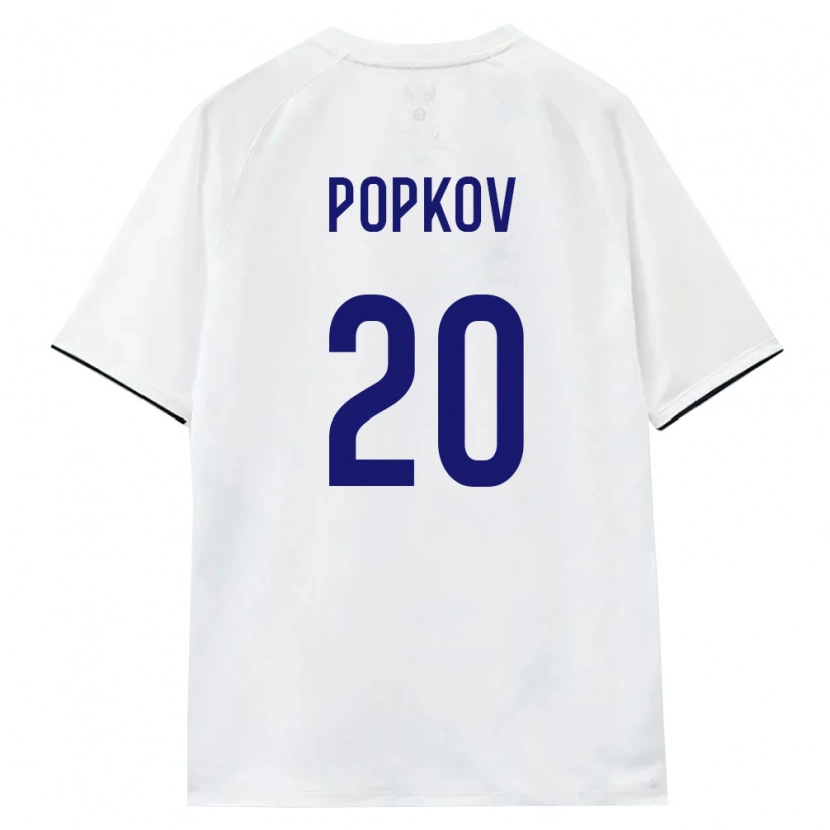 Danxen Hombre Camiseta Rusia Danila Popkov #20 Blanco Marrón Negro 2ª Equipación 26-28 La Camisa