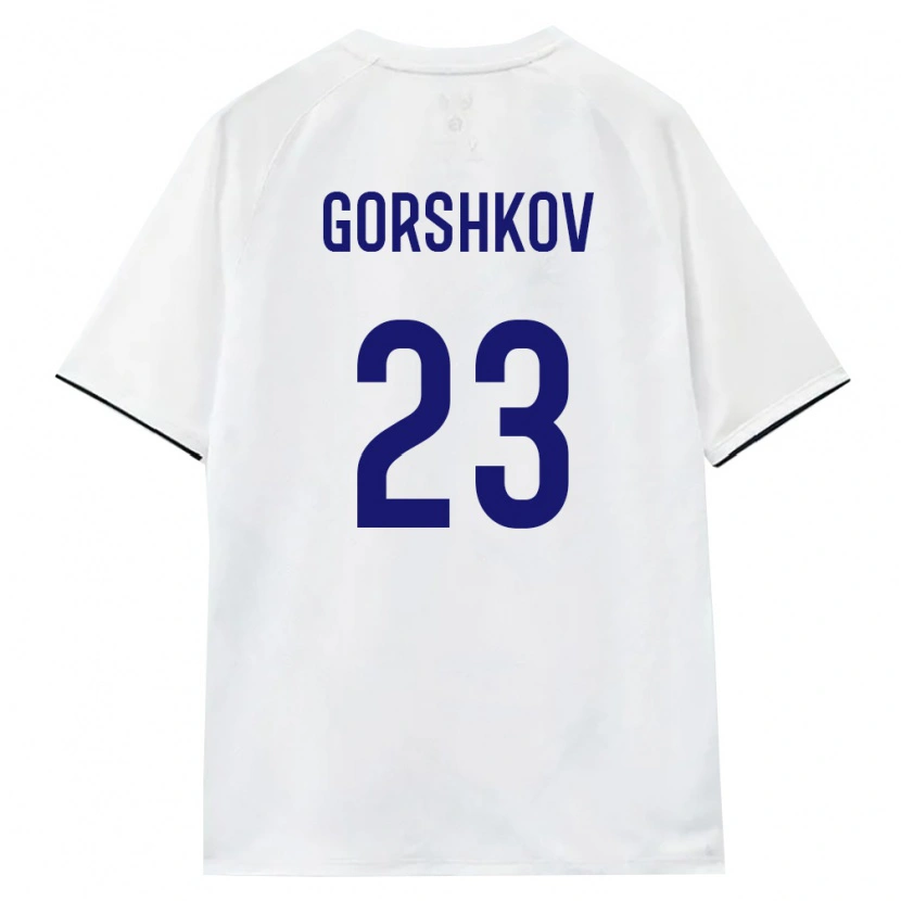 Danxen Hombre Camiseta Rusia Yuriy Gorshkov #23 Blanco Marrón Negro 2ª Equipación 26-28 La Camisa