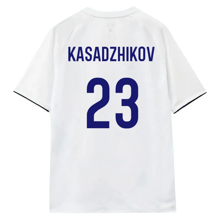 Danxen Hombre Camiseta Rusia Andrey Kasadzhikov #23 Blanco Marrón Negro 2ª Equipación 26-28 La Camisa