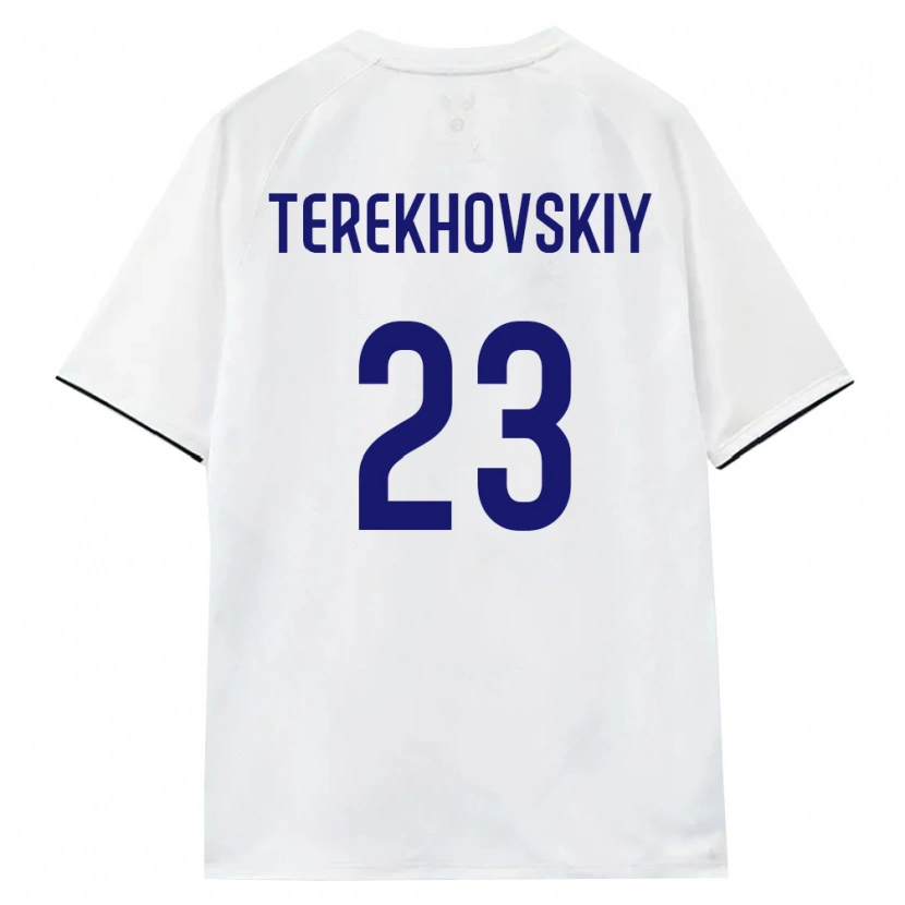 Danxen Hombre Camiseta Rusia Ignat Terekhovskiy #23 Blanco Marrón Negro 2ª Equipación 26-28 La Camisa