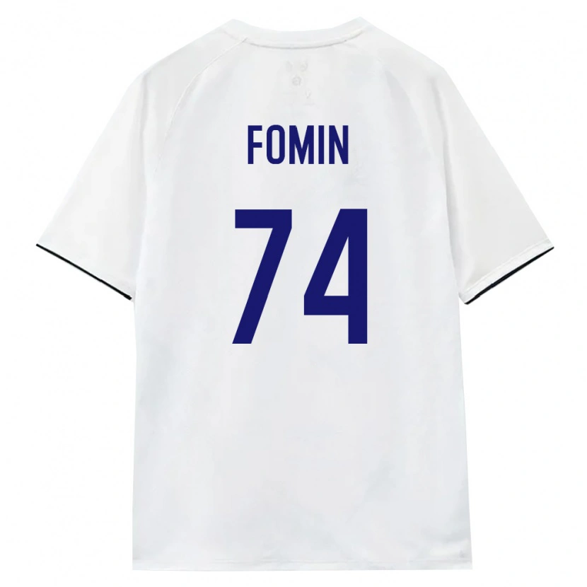 Danxen Hombre Camiseta Rusia Daniil Fomin #74 Blanco Marrón Negro 2ª Equipación 26-28 La Camisa