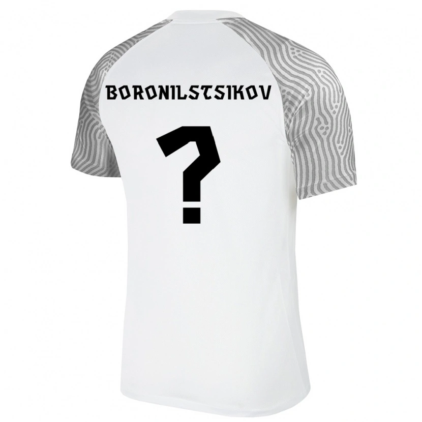 Danxen Hombre Camiseta Estonia Alex Boronilstsikov #0 Blanco Gris 2ª Equipación 26-28 La Camisa