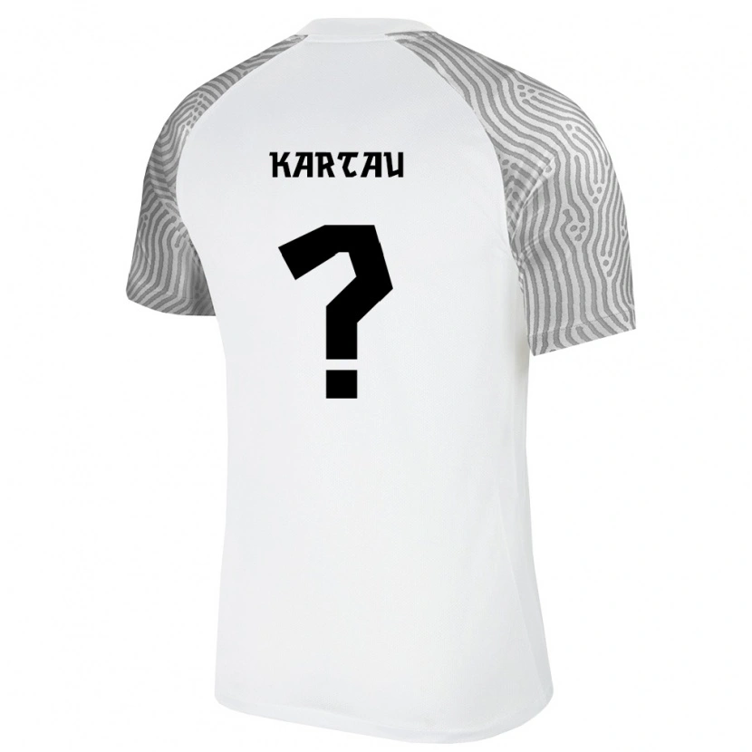Danxen Hombre Camiseta Estonia Imre Kartau #0 Blanco Gris 2ª Equipación 26-28 La Camisa