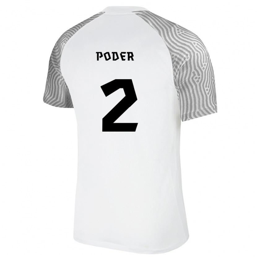 Danxen Hombre Camiseta Estonia Andreas Poder #2 Blanco Gris 2ª Equipación 26-28 La Camisa