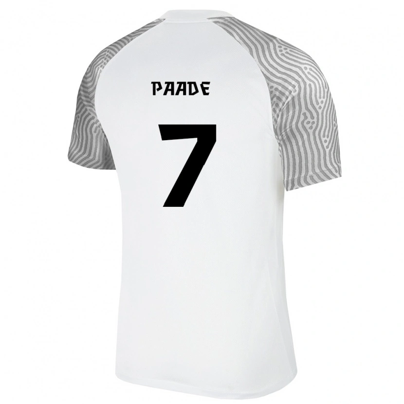 Danxen Hombre Camiseta Estonia Hugo Paade #7 Blanco Gris 2ª Equipación 26-28 La Camisa