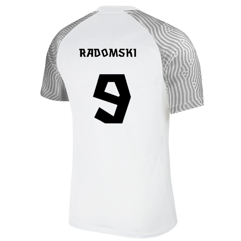 Danxen Hombre Camiseta Estonia Artsemi Radomski #9 Blanco Gris 2ª Equipación 26-28 La Camisa
