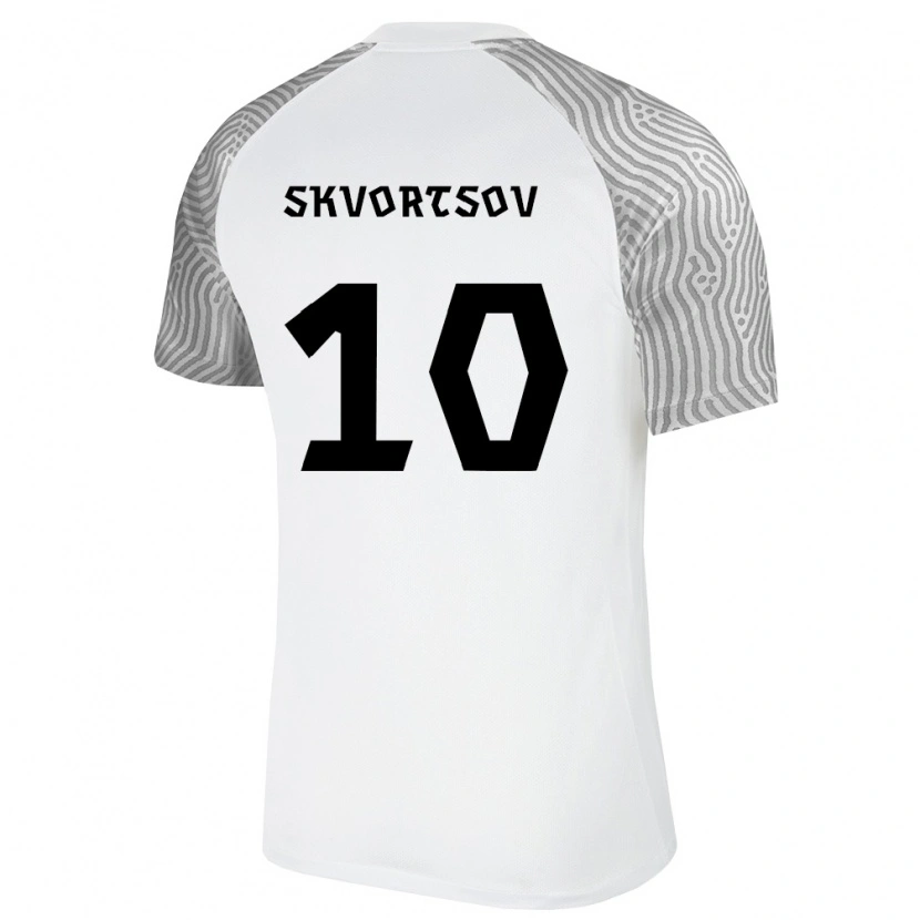 Danxen Hombre Camiseta Estonia Maksimilian Skvortsov #10 Blanco Gris 2ª Equipación 26-28 La Camisa