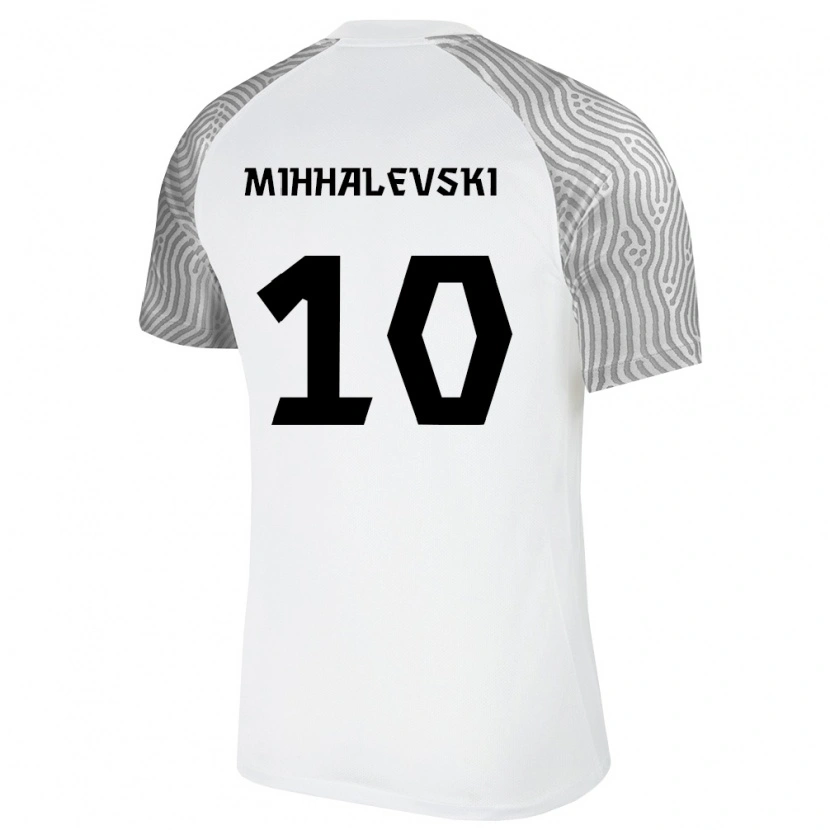 Danxen Hombre Camiseta Estonia Robert Mihhalevski #10 Blanco Gris 2ª Equipación 26-28 La Camisa